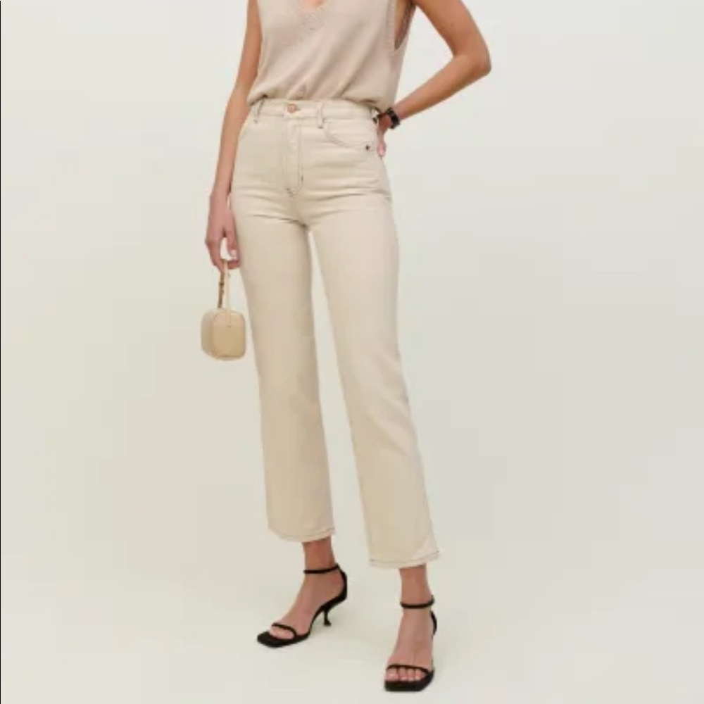 Reformation cowboy High rise almond beige straight jean - sold out online